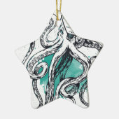 Sealife Octopus Keramisch Ornament (Links)