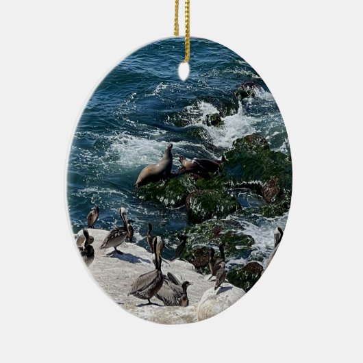 Seals and Birds Keramisch Ornament (Rechts)