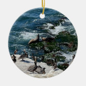 Seals and Birds Keramisch Ornament (Voorkant)