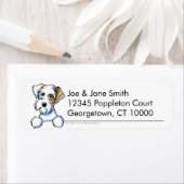 Sealyham Terrier Badger/White Clean en Simple Etiket (Insitu)