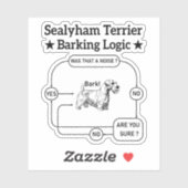 Sealyham Terrier Barking Logica Grappige Hond Sarc Sticker (Vel)