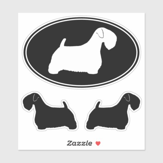Sealyham Terrier Dog Silhouettes Vinyl Sticker Set (Vel)