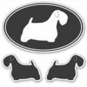 Sealyham Terrier Dog Silhouettes Vinyl Sticker Set (Voorkant)
