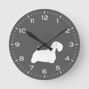 Sealyham Terrier Hondenras Silhouette Ronde Klok