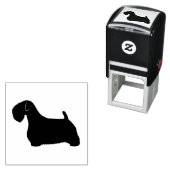 Sealyham Terrier Hondenras Silhouette Zelfinktende Stempel (In situ)