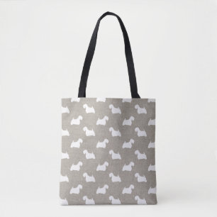 Sealyham Terrier Hondenras Silhouettes Pattern Tote Bag
