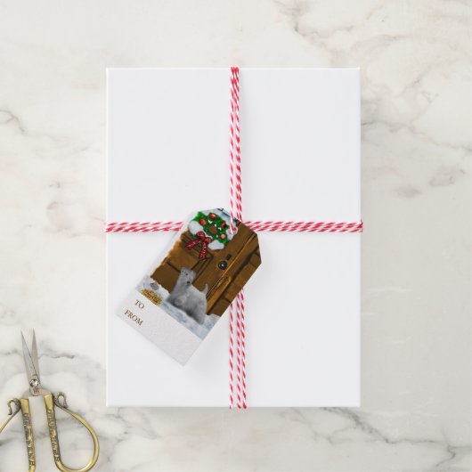 Sealyham Terrier Kerstmis Cadeaulabel (Met Touw)