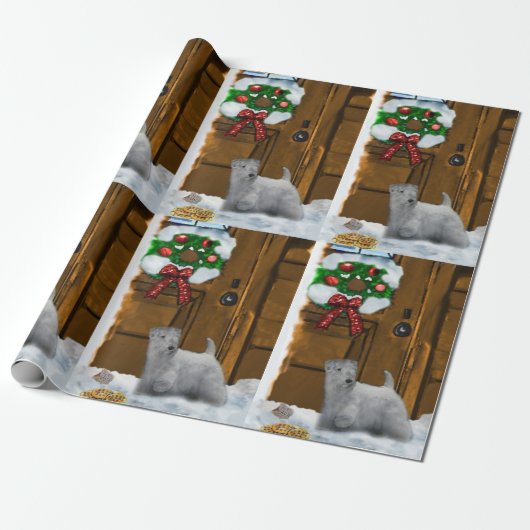 Sealyham Terrier Kerstmis Cadeaupapier (Uitgerold)