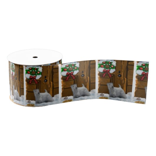 Sealyham Terrier Kerstmis Grosgrain Lint (Spoel)