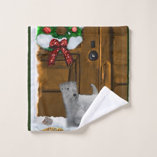 Sealyham Terrier Noël (Gant de toilette)