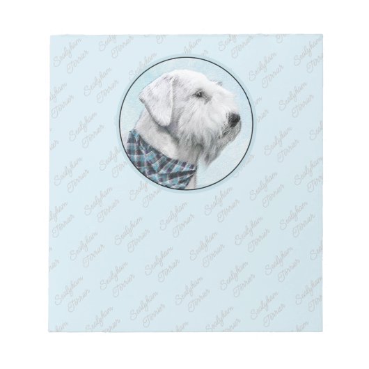Sealyham Terrier Painting - Cute Original Dog Art Notitieblok (Voorkant)