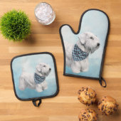 Sealyham Terrier Schilderen Schattigee Originele H Ovenwant & Pannenlap Set (Top down)