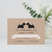 Sealyham Terrier Silhouettes Mariage Réponse RSVP (Debout devant)