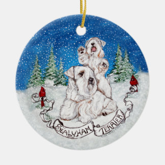 Sealyham Terrier Winter Keramisch Ornament
