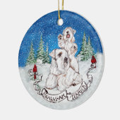Sealyham Terrier Winter Keramisch Ornament (Links)