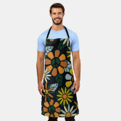 Seamless 70's retro hippie flowers pattern - Vinta Schort (Gedragen)