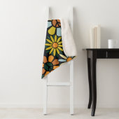 Seamless 70's retro hippie flowers pattern - Vinta Sherpa Deken (In situ)