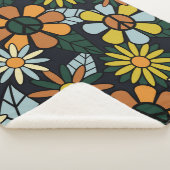 Seamless 70's retro hippie flowers pattern - Vinta Sherpa Deken (3/4)