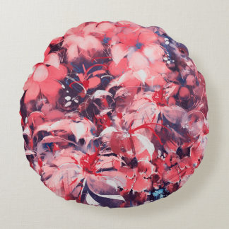 seamless abstract flowers, oil painting style, ill rond kussen