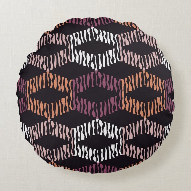 Seamless abstract geometric pattern. Strips. Mosai Rond Kussen (Voorkant)