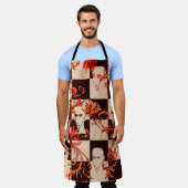 Seamless avant-garde pattern with faces and botany schort (Gedragen)