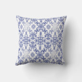 Seamless blue baroque damask pattern kussen (Achterkant)