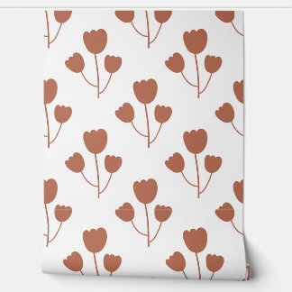 seamless botanical  simple pattern  with flowers i behang