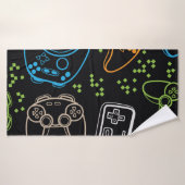 Seamless bright pattern with joysticks. gaming coo (Serviette de bain)