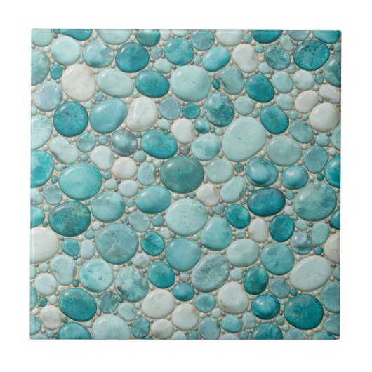 Seamless Ceramic Tile – Realistic 3D Pebble Design Tegeltje (Voorkant)