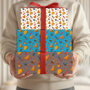 Seamless Construction Thema Patroon Inpakpapier Vel