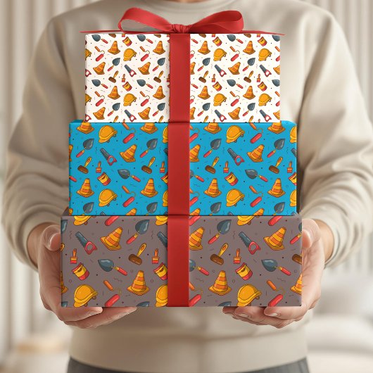 Seamless Construction Thema Patroon Inpakpapier Vel