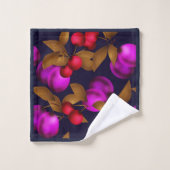 Seamless dark plum fruits purple berries cherry (Gant de toilette)