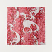 Seamless decorative pattern with waves in Chinese  Wandkleed (Voorkant (horizontaal))