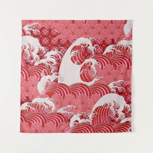 Seamless decorative pattern with waves in Chinese  Wandkleed (Voorkant)