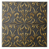 Seamless Elegant Golden Flow Luxury Tile Design Tegeltje (Voorkant)