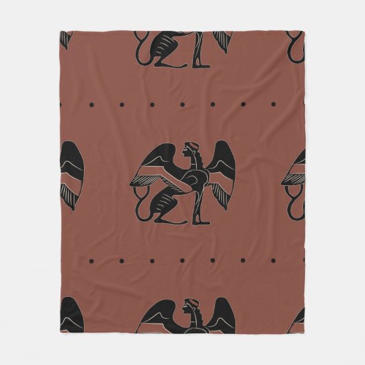 Seamless ethnic pattern with fantastic winged sphi fleece deken (Voorkant)