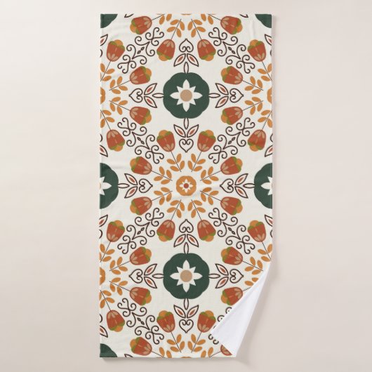 Seamless floral natural abstract geometric pattern (Serviette de bain)