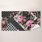 seamless floral patchwork pattern with geometrical (Serviette de bain)