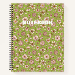 Seamless Floral pattern Green Notitieboek