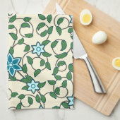 Seamless floral pattern on beige background theedoek (Quarter Fold)