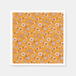 Seamless Floral pattern orange Servet