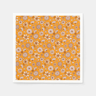 Seamless Floral pattern orange Servet