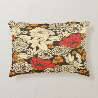 Seamless Floral Pattern With Red Flowers Accent Kussen