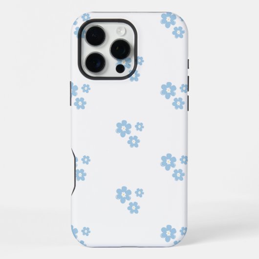 Seamless Floral Pattern with Small Blue Flowers iPhone Hoesje (Achterkant)
