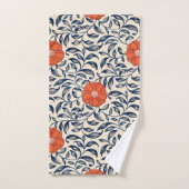Seamless floral pattern with vibrant orange flower (Serviette à main)