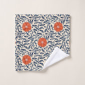 Seamless floral pattern with vibrant orange flower (Gant de toilette)