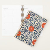 Seamless floral pattern with vibrant orange flower planner (Display)