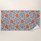 Seamless floral pattern with vibrant orange flower strandlaken (Voorkant)