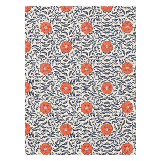 Seamless floral pattern with vibrant orange flower tafelkleed (Voorkant)