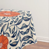 Seamless floral pattern with vibrant orange flower tafelkleed (Voorbeeld)